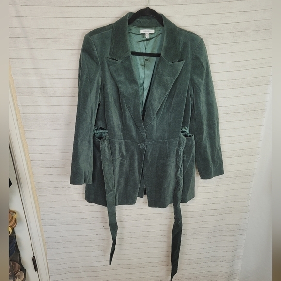 Good American Green Velvet Fit and Flatter Blazer Jacket, sz 4 / XL - Picture 2 of 15